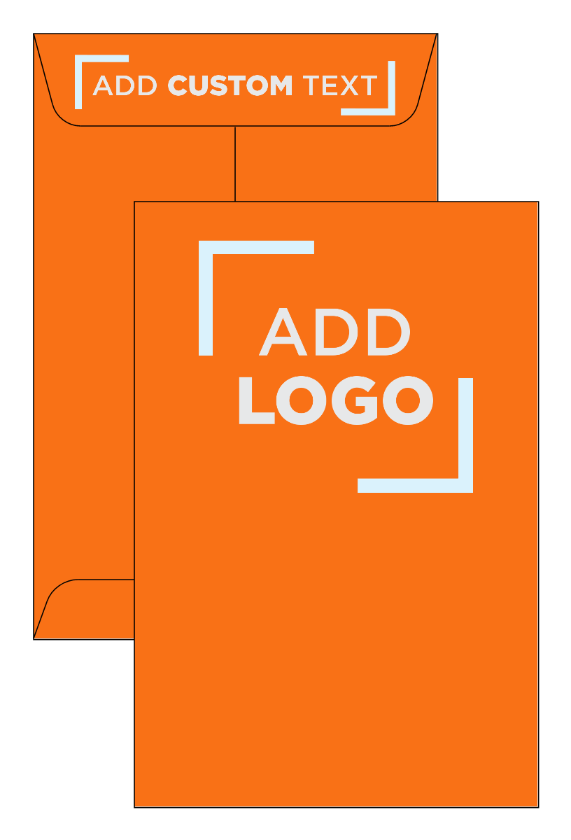 Mandarin Orange 32lb 6 x 9 Open End Envelopes with Peel & Seal