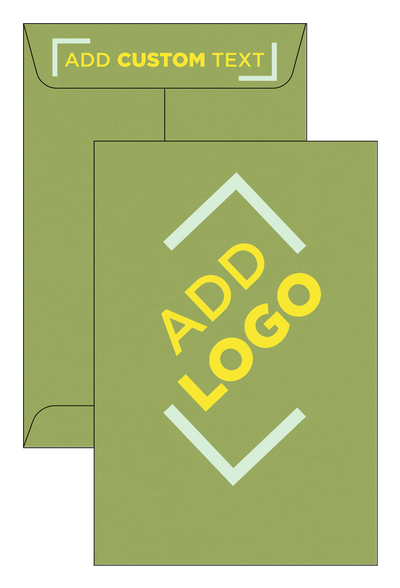 Olive Green 28lb 6 x 9 Open End Envelopes with Peel & Seal