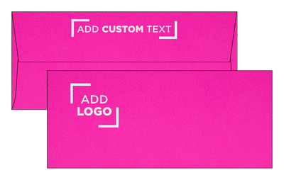 Fuchsia Pink Magenta 32lb #10 Square Flap Envelopes (4 1/8 x 9 1/2) with Peel & Seal