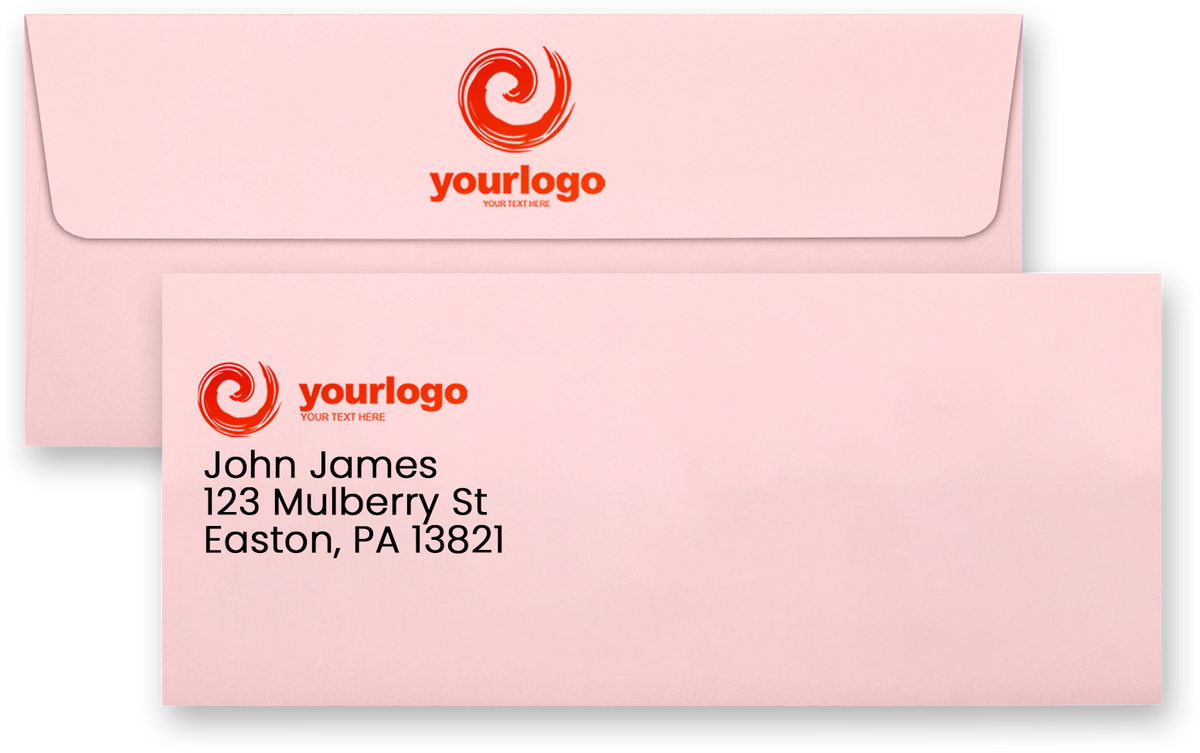 Baby Candy Pink 32lb #10 Square Flap Envelopes (4 1/8 x 9 1/2) with Peel & Seal
