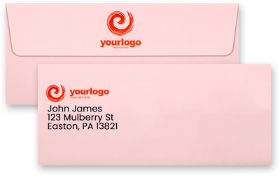 Baby Candy Pink 32lb #10 Square Flap Envelopes (4 1/8 x 9 1/2) with Peel & Seal