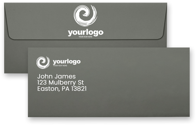 Dark Smoke Gray 32lb #10 Square Flap Envelopes (4 1/8 x 9 1/2) with Peel & Seal