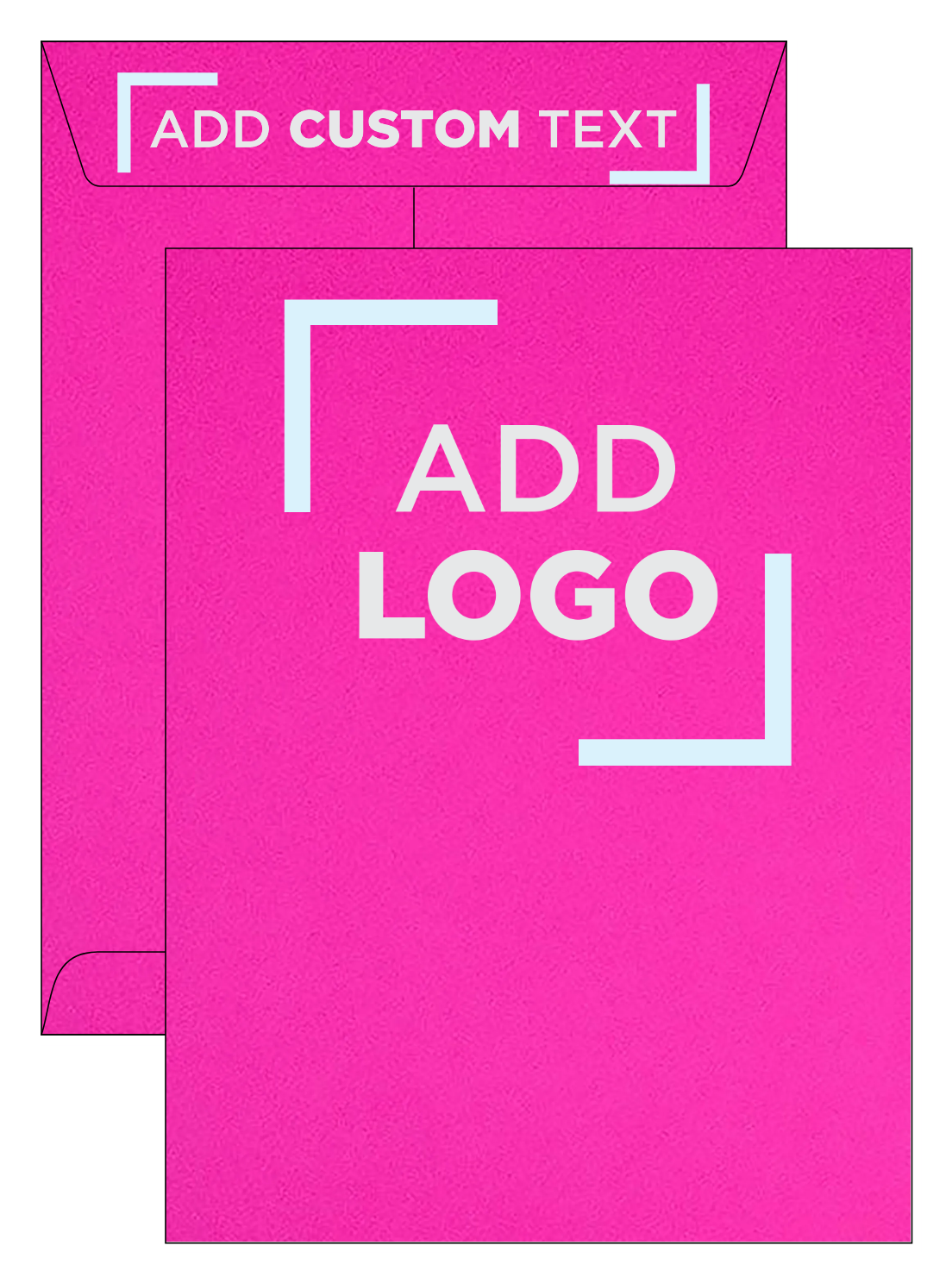 Fuchsia Pink Magenta 32lb 9 x 12 Open End Envelopes with Peel & Seal