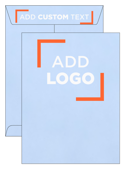 Baby Blue 32lb 9 x 12 Open End Envelopes with Peel & Seal