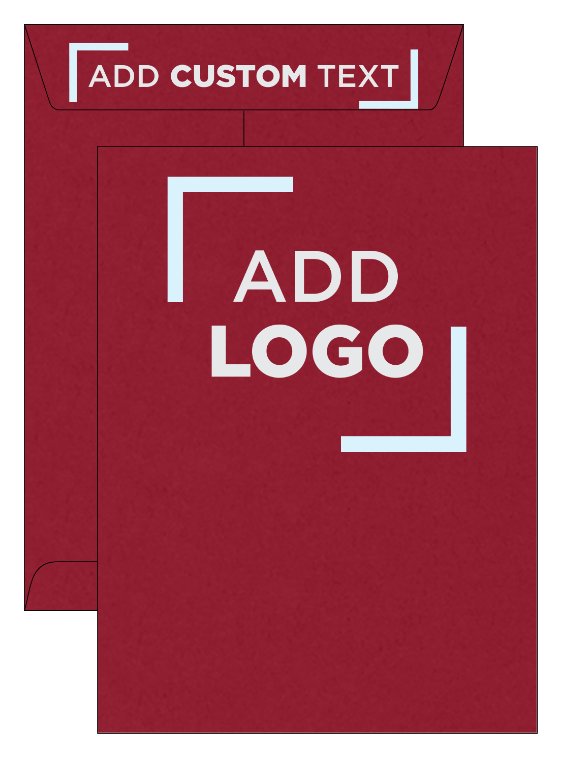 Garnet Dark Red 32lb 9 x 12 Open End Envelopes with Peel & Seal