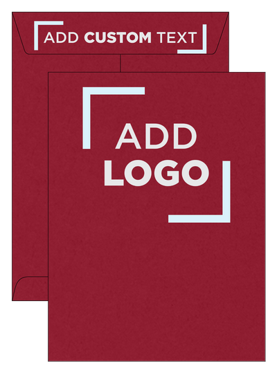 Garnet Dark Red 32lb 9 x 12 Open End Envelopes with Peel & Seal