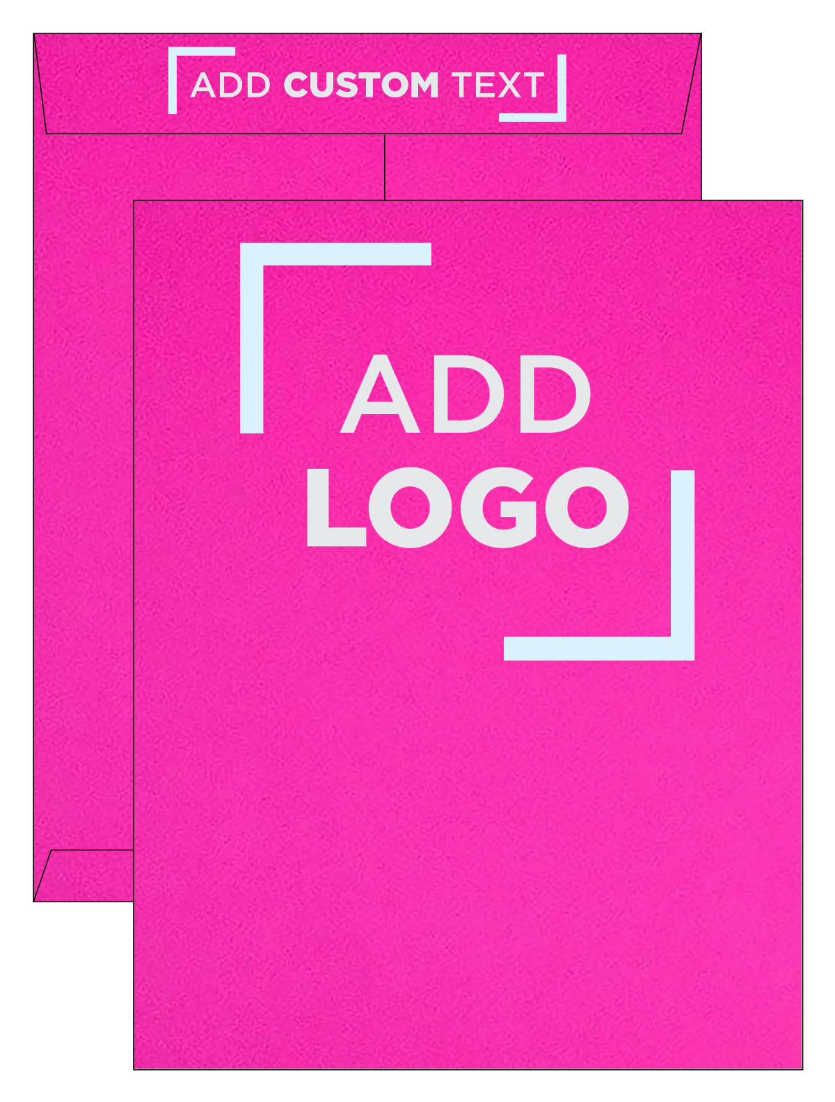 Fuchsia Pink Magenta 32lb 10 x 13 Open End Envelopes with Peel & Seal