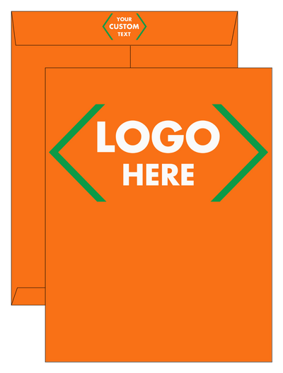 Mandarin Orange 32lb 10 x 13 Open End Envelopes with Peel & Seal