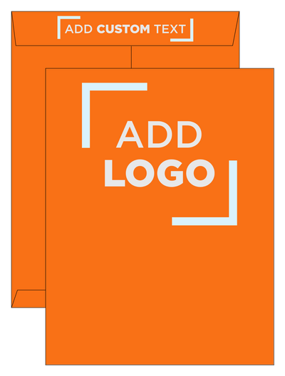 Mandarin Orange 32lb 10 x 13 Open End Envelopes with Peel & Seal