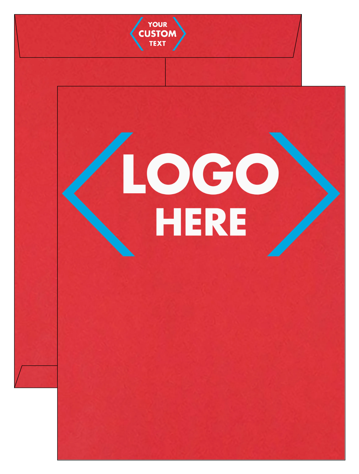 Red 32lb 10 x 13 Open End Envelopes with Peel & Seal