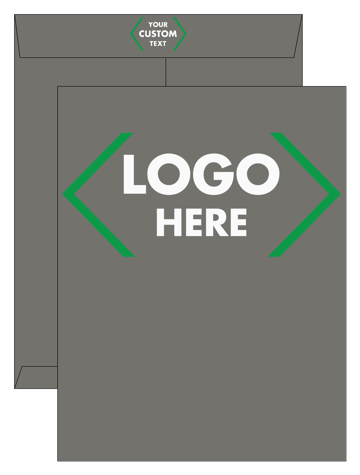 Dark Smoke Gray 32lb 10 x 13 Open End Envelopes with Peel & Seal