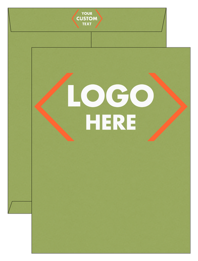 Olive Green 28lb 10 x 13 Open End Envelopes with Peel & Seal