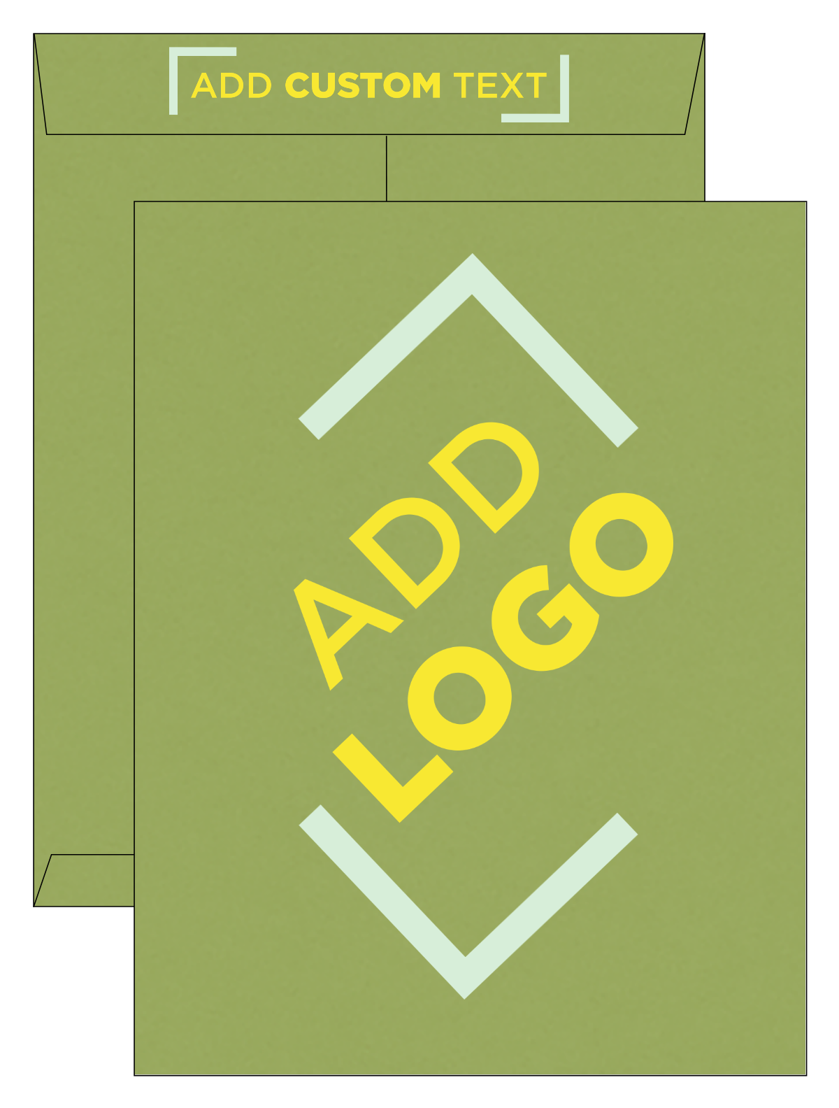 Olive Green 28lb 10 x 13 Open End Envelopes with Peel & Seal