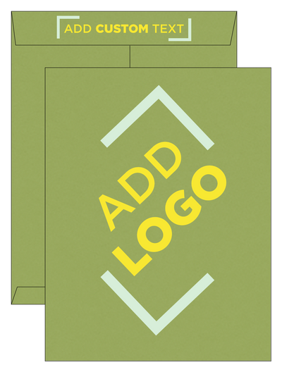 Olive Green 28lb 10 x 13 Open End Envelopes with Peel & Seal
