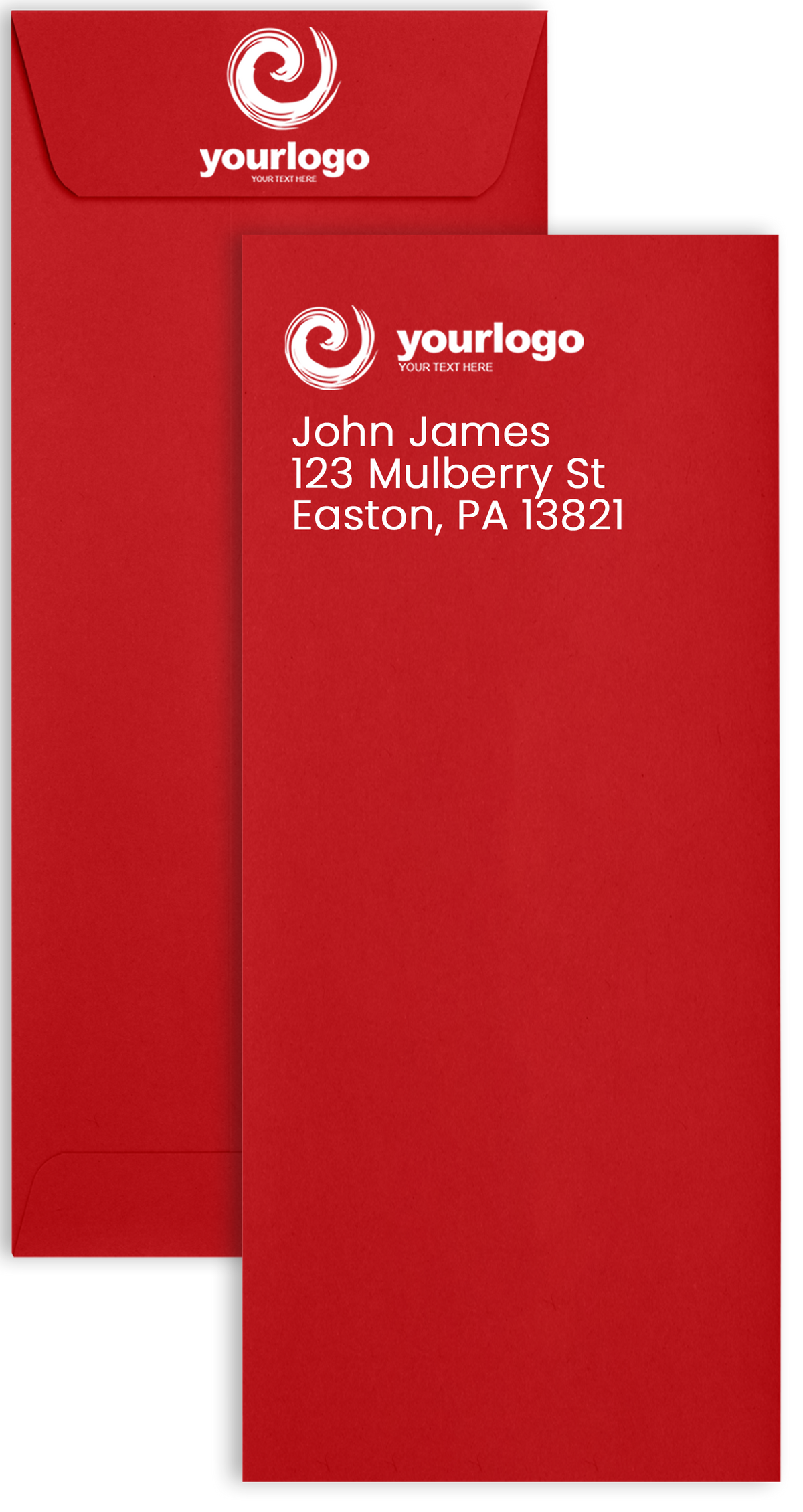 Red 32lb #10 Policy Envelopes (4 1/8 x 9 1/2) with Peel & Seal