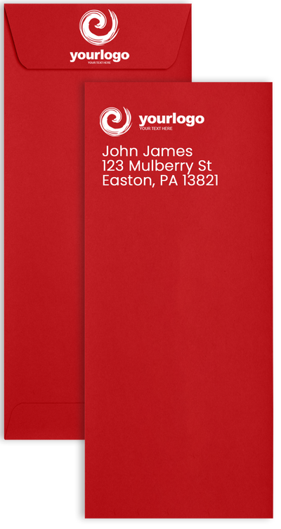 Red 32lb #10 Policy Envelopes (4 1/8 x 9 1/2) with Peel & Seal