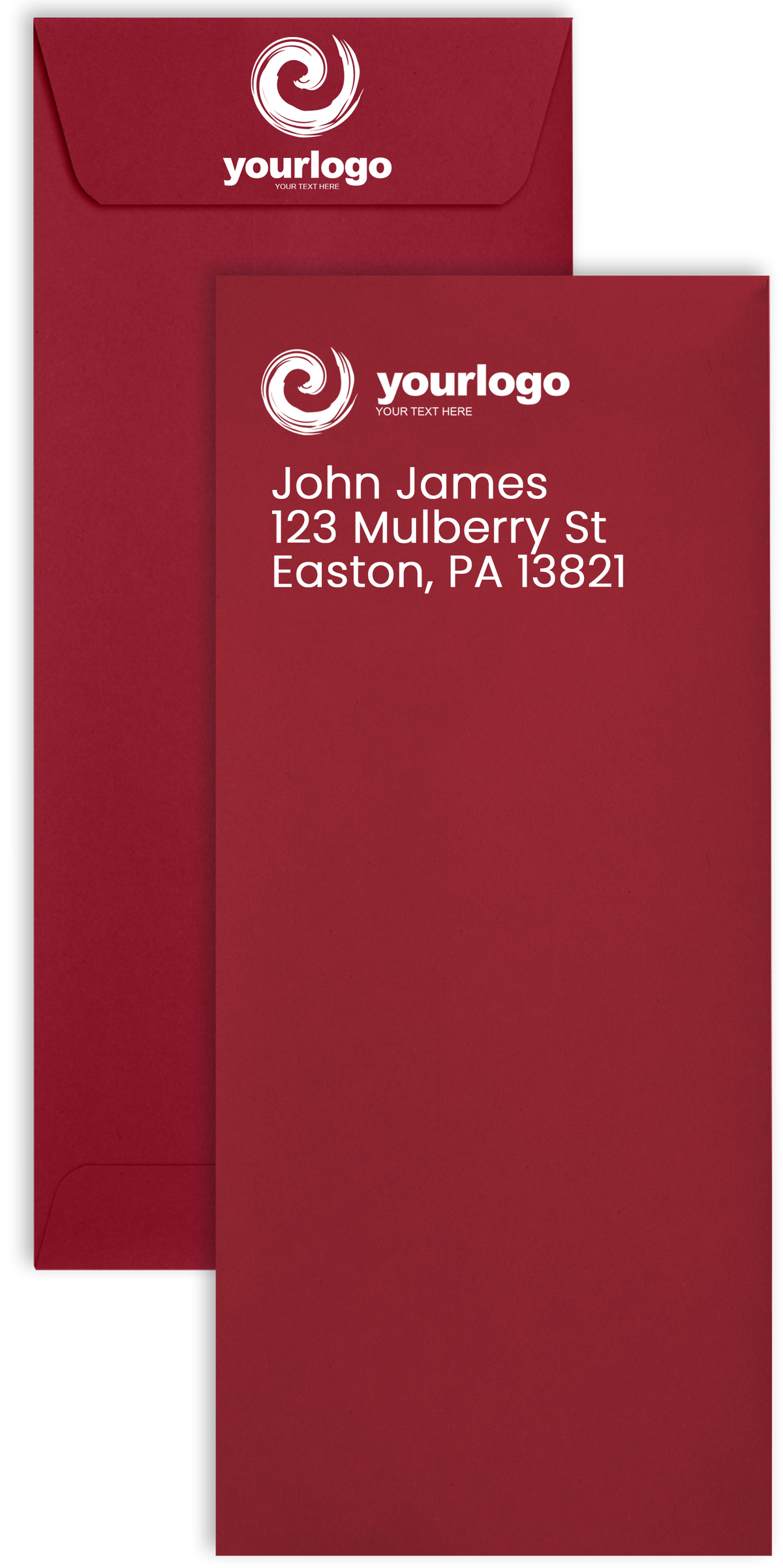 Garnet Dark Red 32lb #10 Policy Envelopes (4 1/8 x 9 1/2) with Peel & Seal