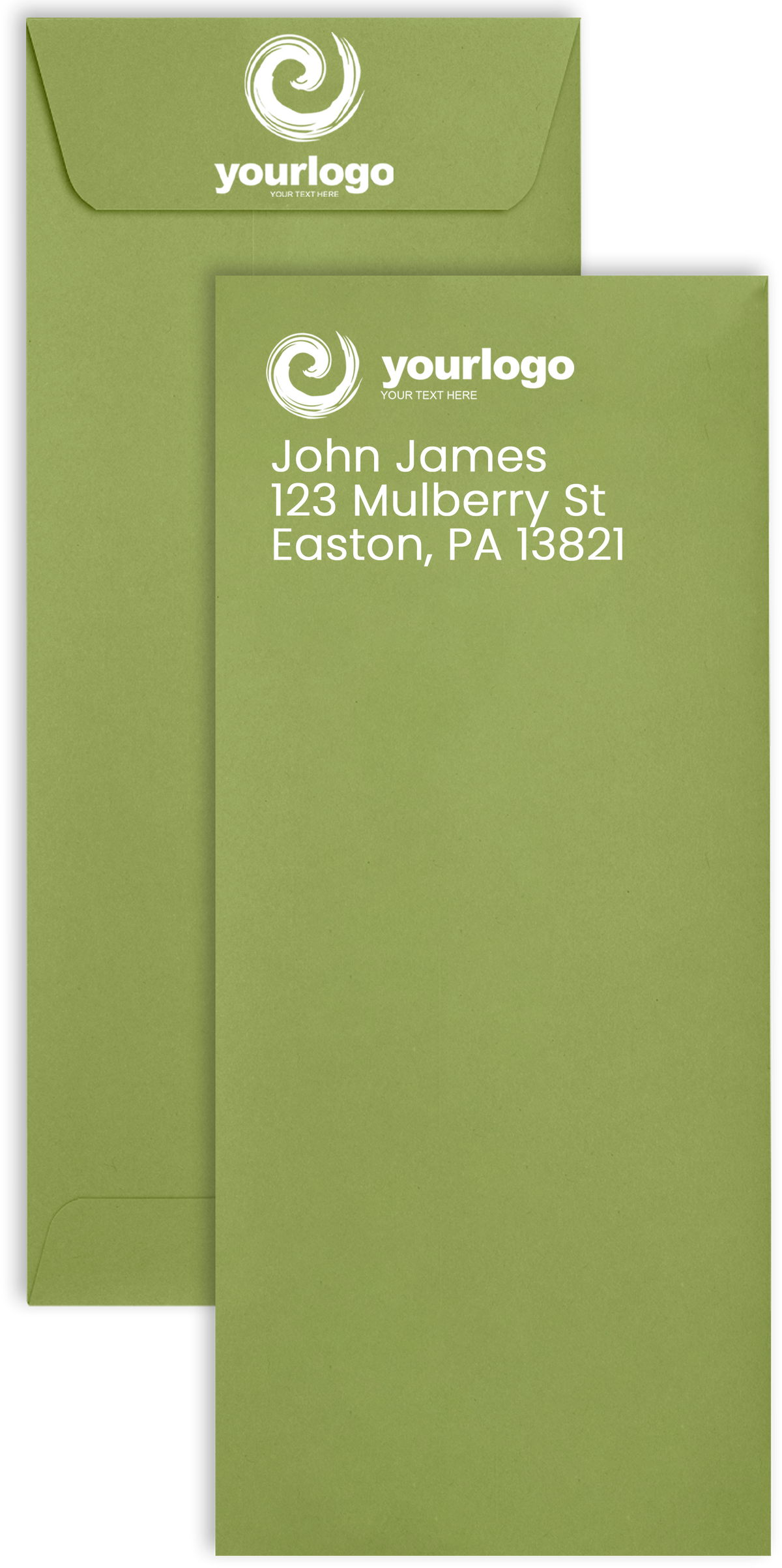 Olive Green 28lb #10 Policy Envelopes (4 1/8 x 9 1/2) with Peel & Seal