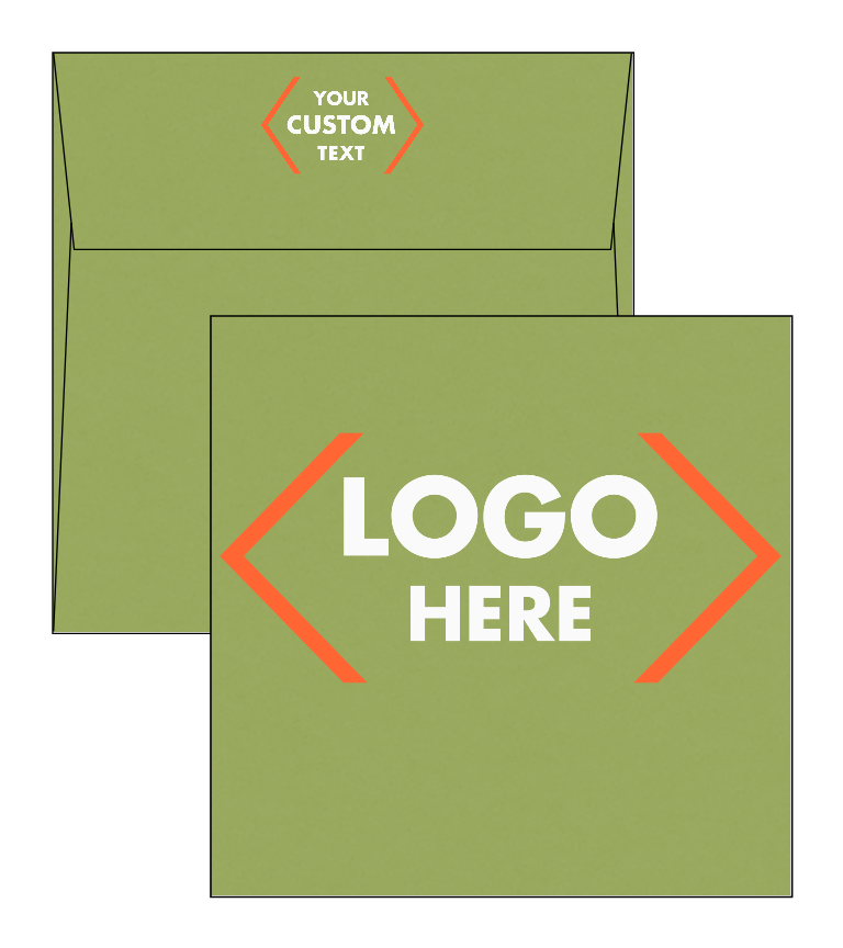 Olive Green 28lb 5 1/2 x 5 1/2 Square Envelopes with Peel & Seal