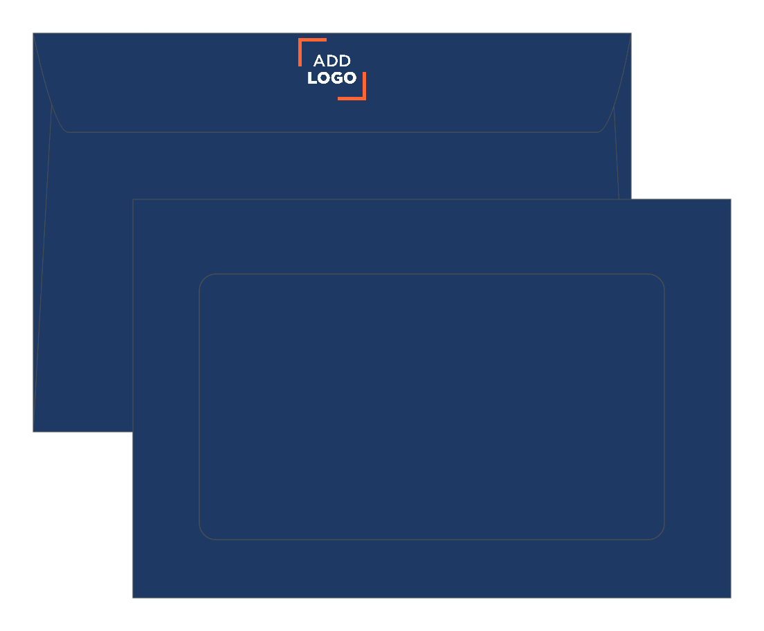 Navy Blue 32lb 6 x 9 Full Face Window Envelopes