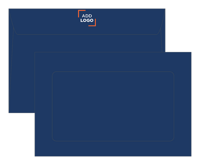 Navy Blue 32lb 6 x 9 Full Face Window Envelopes