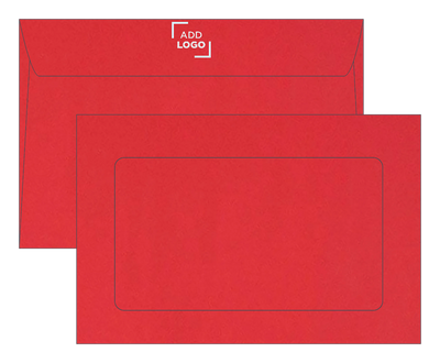Red 32lb 6 x 9 Full Face Window Envelopes