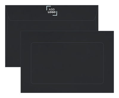 Smooth Midnight Black 32lb 6 x 9 Full Face Window Envelopes
