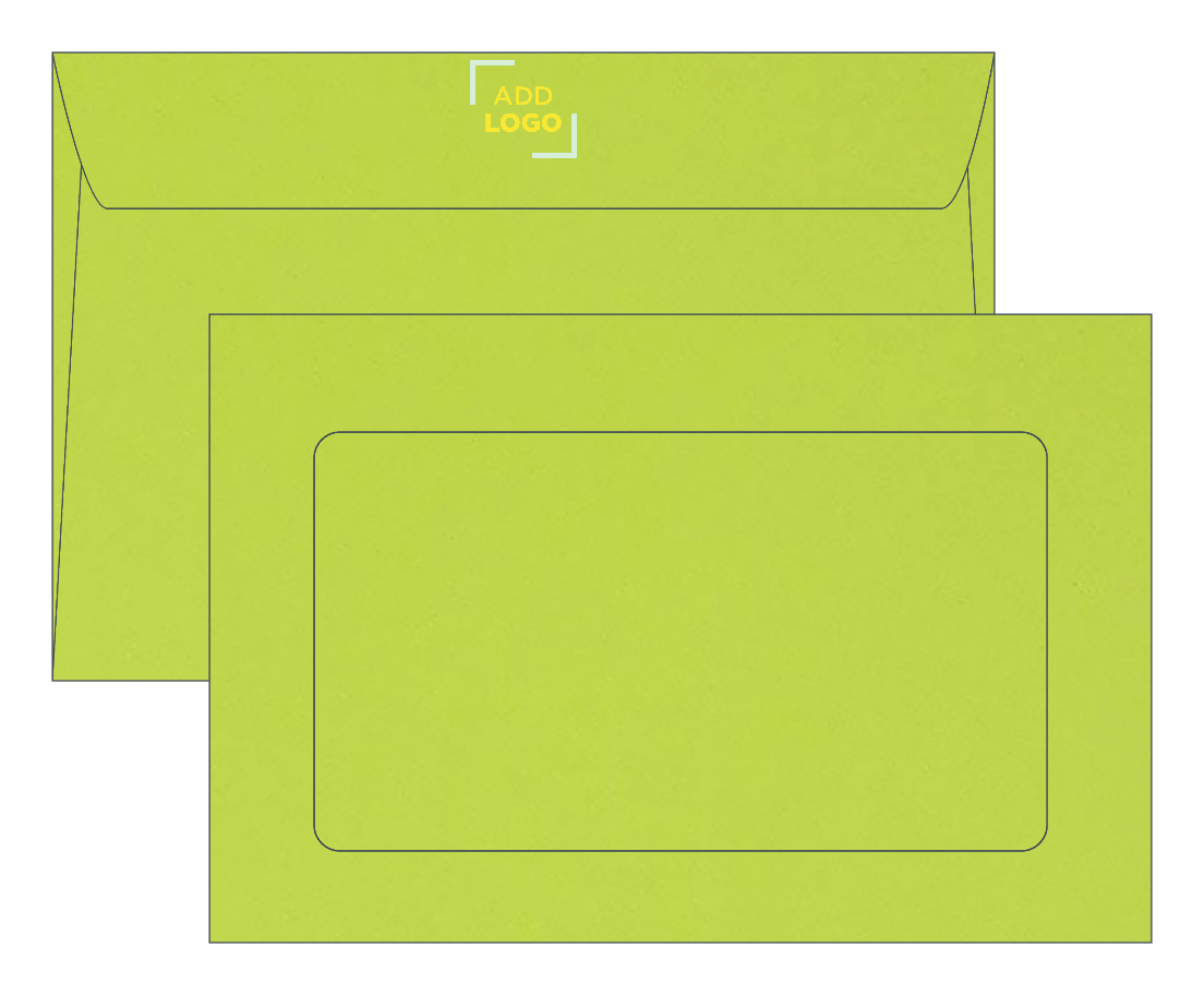 Wasabi Lime Green 32lb 6 x 9 Full Face Window Envelopes
