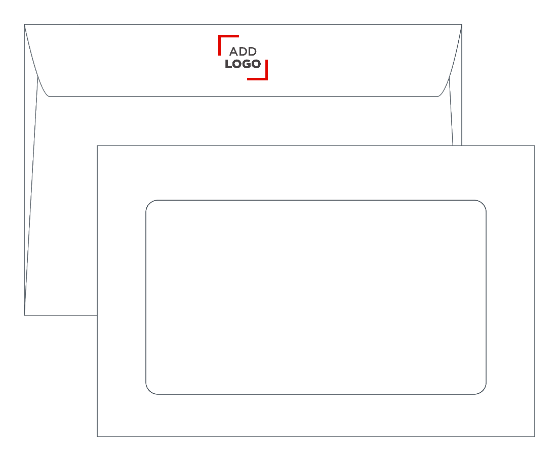 White 28lb 6 x 9 Full Face Window Envelopes