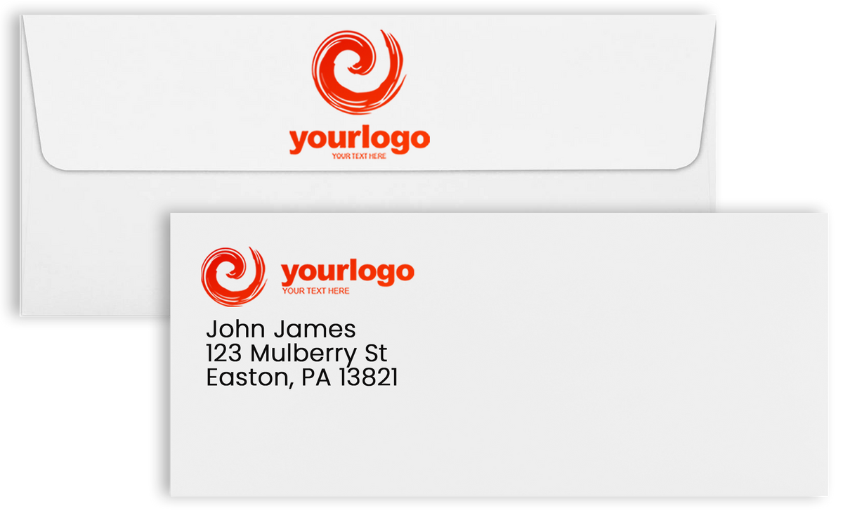 White with Black Foil Lining 24lb #10 Square Flap Envelopes (4 1/8 x 9 1/2) with Peel & Seal