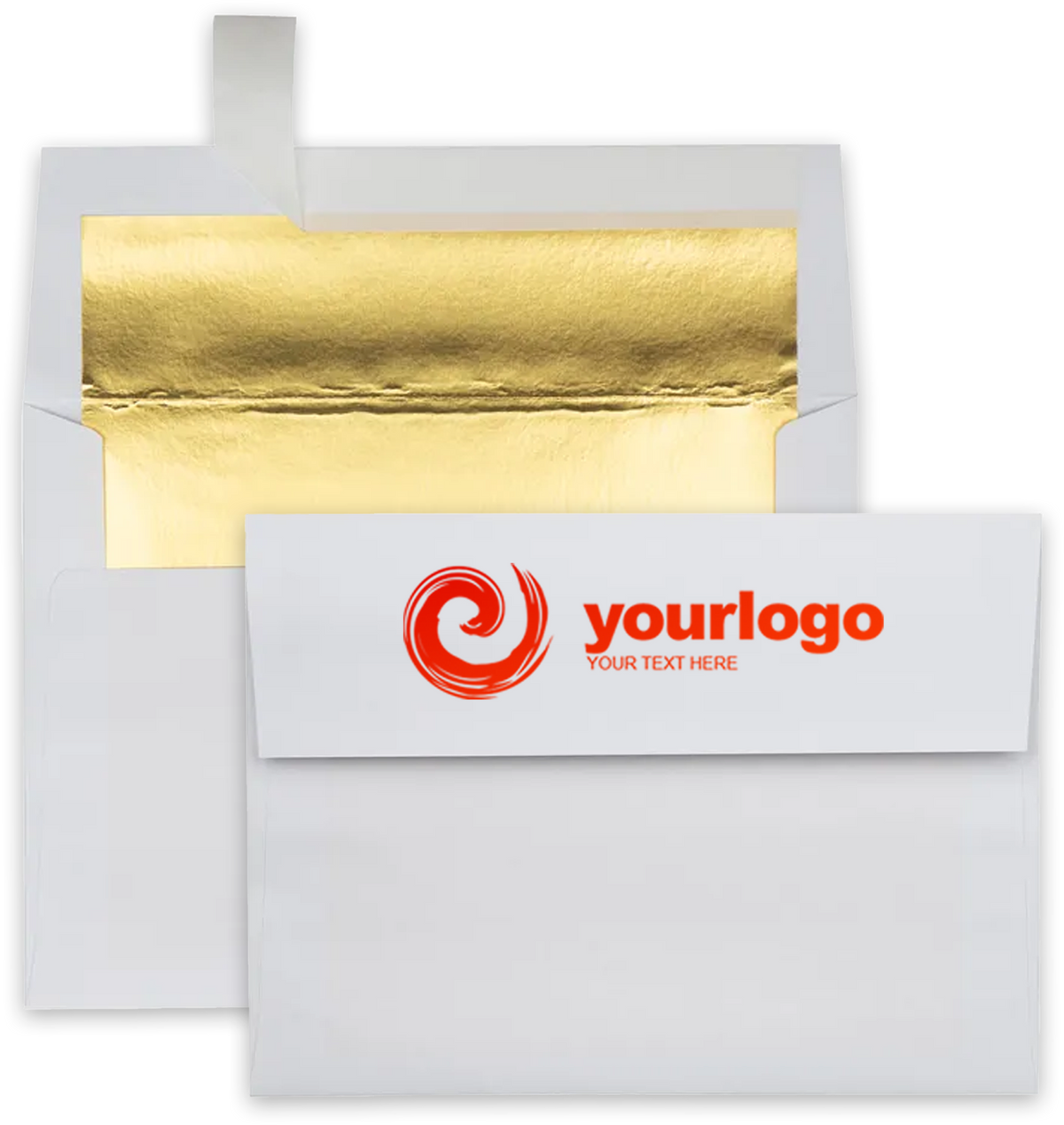 White with Gold Foil Lining 24lb A7 Invitation Envelopes (5 1/4 x 7 1/4) with Peel & Seal