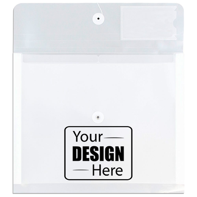 Clear Letter Booklet with 2 Dividers Plastic Envelopes (9 3/4 x 13) with Button & String