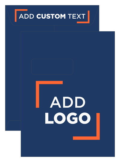 Navy Blue 32lb 9 x 12 Open End Window Envelopes with Peel & Seal