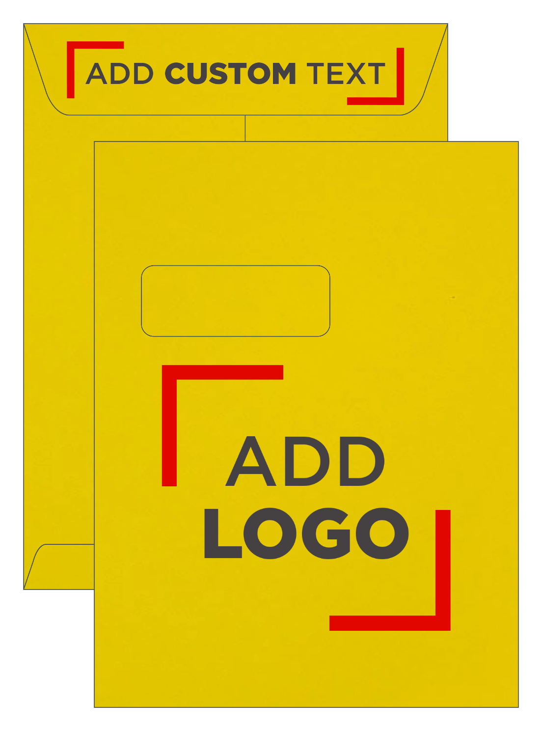 Citrus Yellow 32lb 9 x 12 Open End Window Envelopes with Peel & Seal