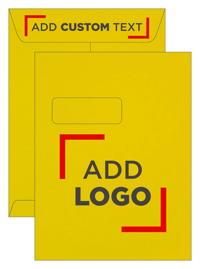 Citrus Yellow 32lb 9 x 12 Open End Window Envelopes with Peel & Seal