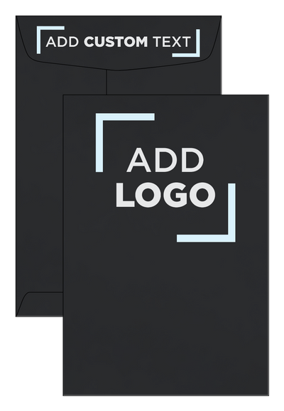 Smooth Midnight Black 32lb 6 1/2 x 9 1/2 Open End Envelopes with Peel & Seal