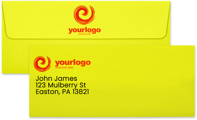 Citrus Yellow 32lb #10 Square Flap Envelopes (4 1/8 x 9 1/2) with Peel & Seal