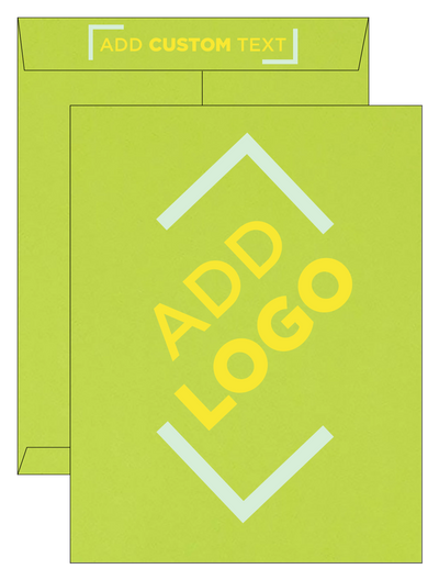 Wasabi Lime Green 32lb 10 x 13 Open End Envelopes with Peel & Seal