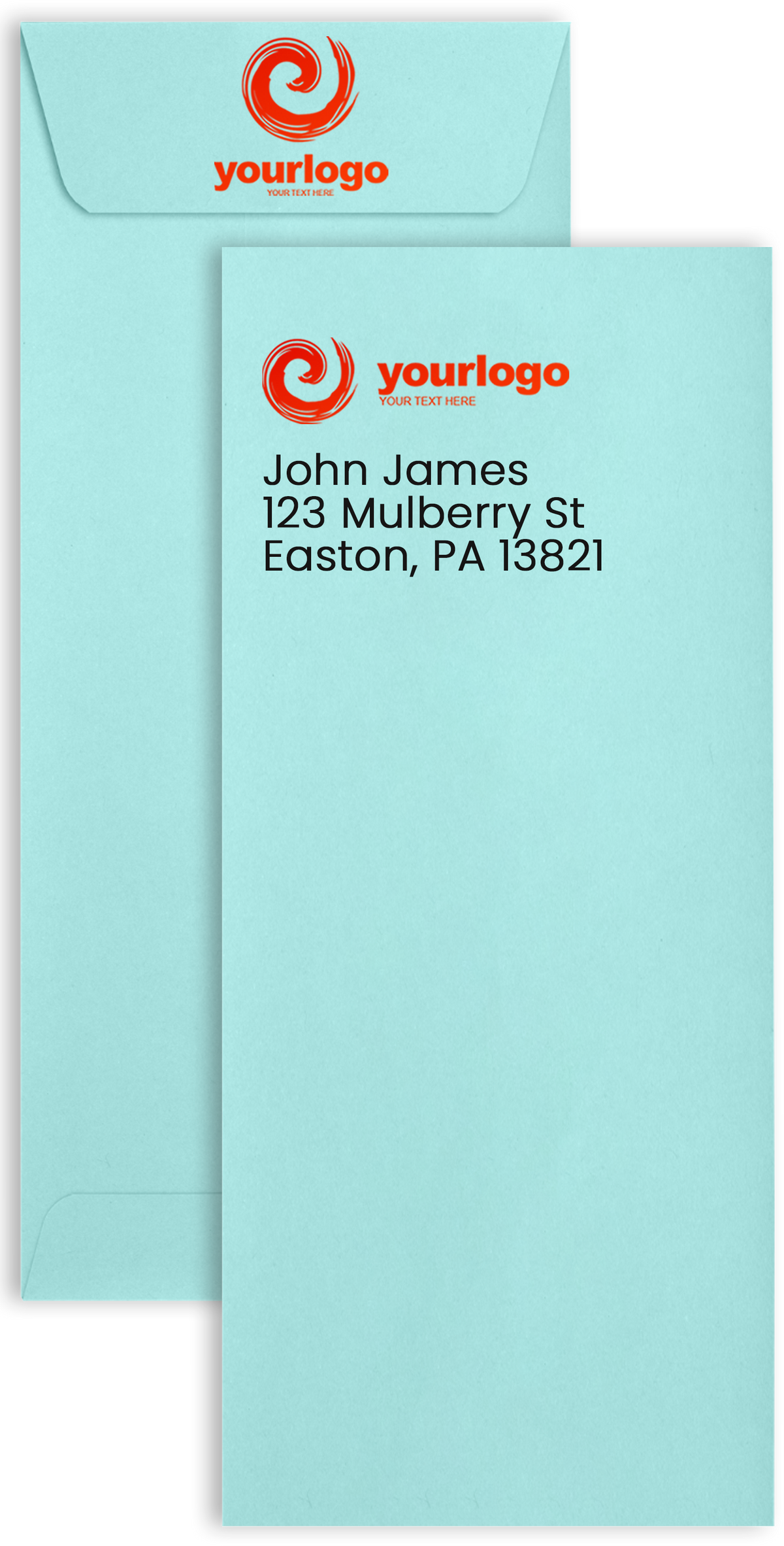Seafoam Aqua Blue 32lb #10 Policy Envelopes (4 1/8 x 9 1/2) with Peel & Seal