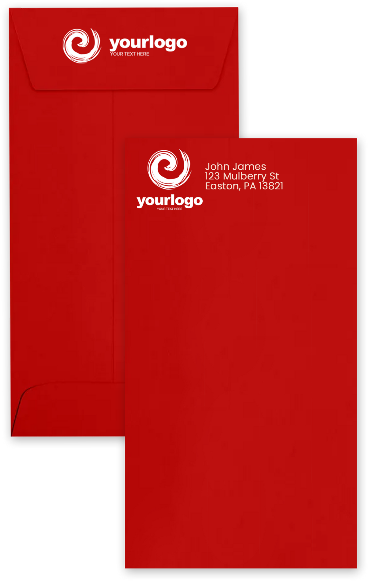 Red 32lb #7 Coin Envelopes (3 1/2 x 6 1/2) with Peel & Seal