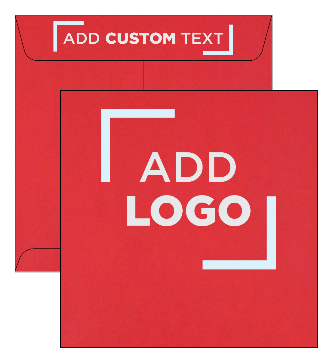 Red 32lb 8 1/2 x 8 1/2 Square Envelopes with Peel & Seal