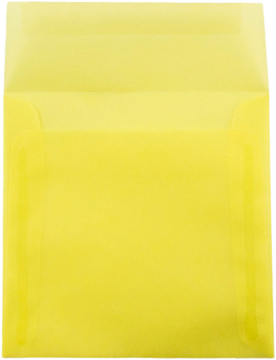 Primary Yellow Translucent 30lb 5 1/2 x 5 1/2 Square Envelopes