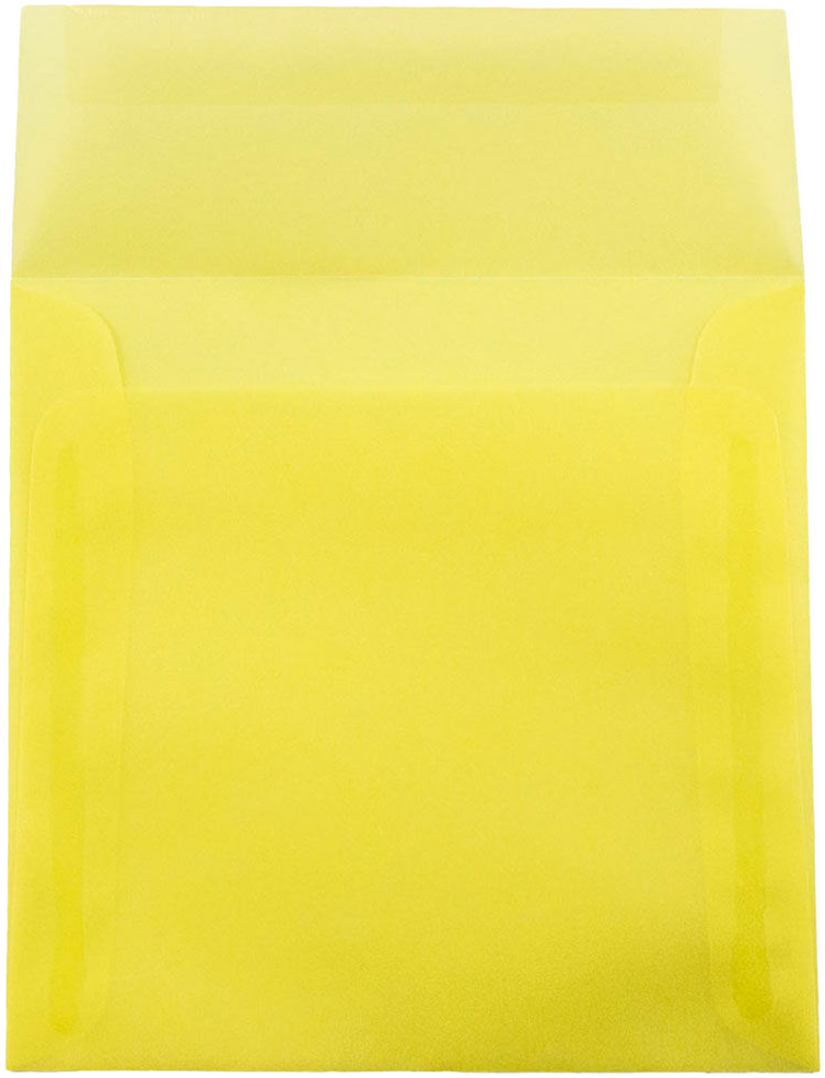 Primary Yellow Translucent 30lb 5 1/2 x 5 1/2 Square Envelopes