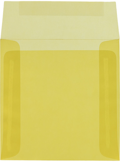 Primary Yellow Translucent 30lb 6 x 6 Square Envelopes
