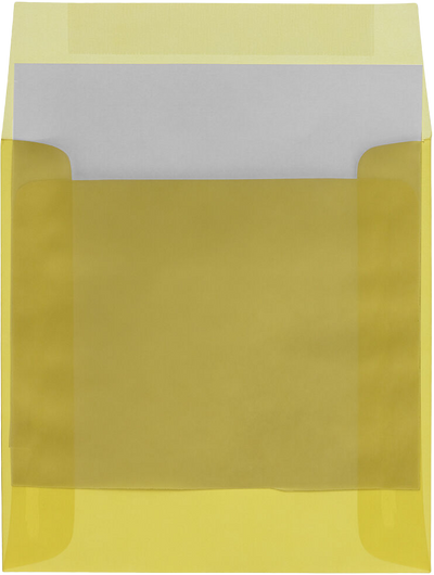 Primary Yellow Translucent 30lb 6 x 6 Square Envelopes