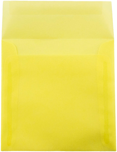 Primary Yellow Translucent 30lb 6 1/2 x 6 1/2 Square Envelopes