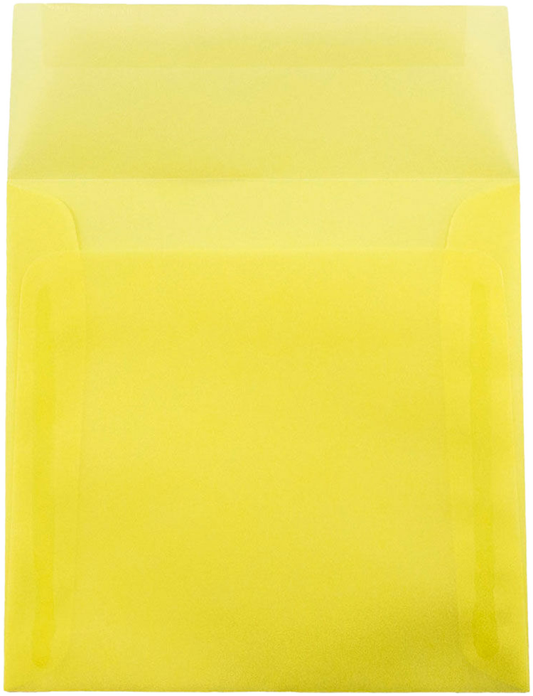 Primary Yellow Translucent 30lb 6 1/2 x 6 1/2 Square Envelopes