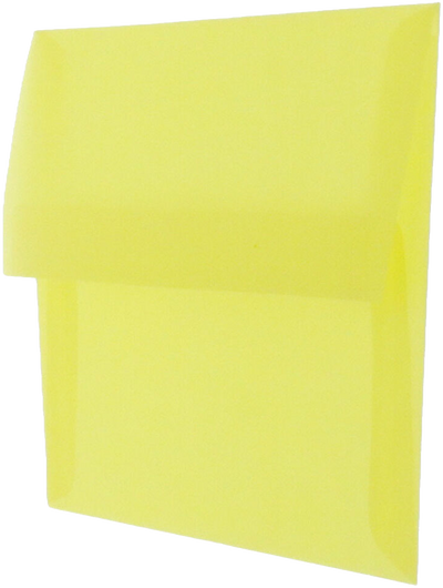 Primary Yellow Translucent 30lb A2 Invitation Envelopes (4 3/8 x 5 3/4)