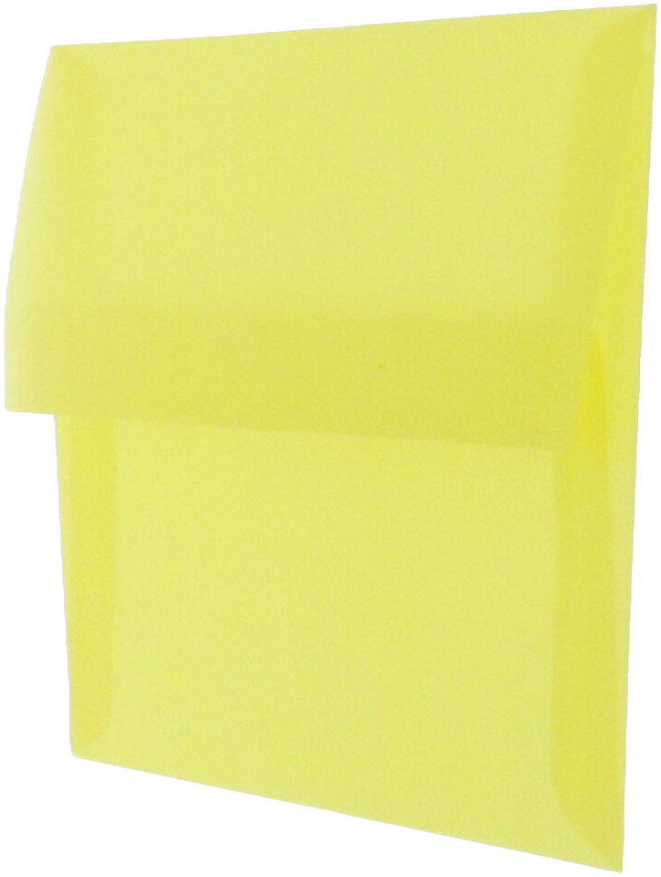 Primary Yellow Translucent 30lb A2 Invitation Envelopes (4 3/8 x 5 3/4)