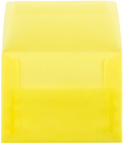 Primary Yellow Translucent 30lb A2 Invitation Envelopes (4 3/8 x 5 3/4)
